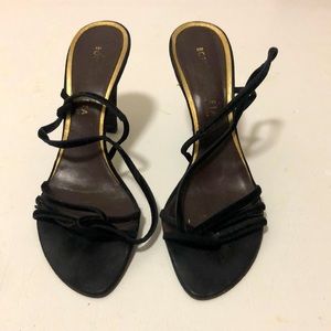 Bottega Veneta Black Velvet Strap Sandals, Size 39EU, made in Italy